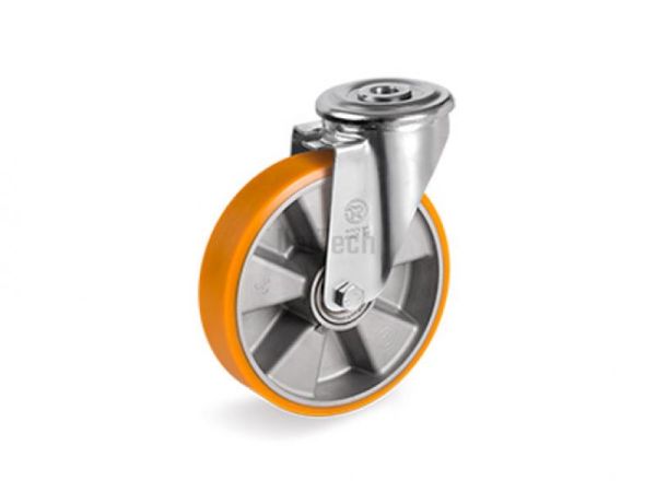 Колесо 65 (d=80) c поворотным кронштейном и отверстием для болта, шариковый подшипник