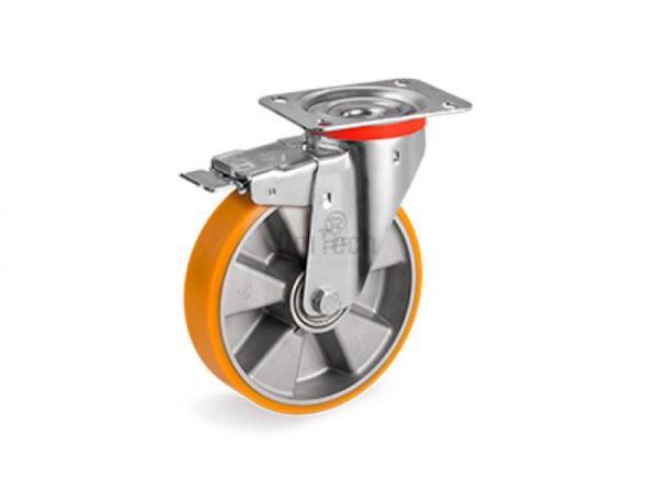 Колесо 65 (d=80) с поворотным кронштейном, передний тормоз, шариковый подшипник