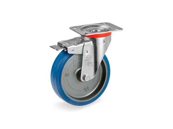 Колесо 73 (d=100 H=135) с поворотным кронштейном, передний тормоз, подшипник скольжения AVO