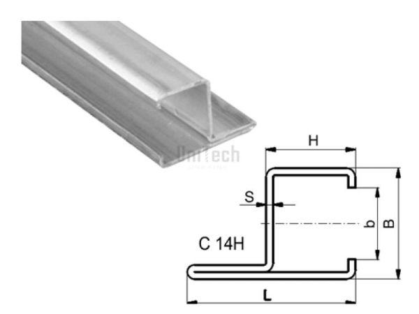 Направляющая для цепей C-профиль C14H 25x31 оцинкованный  Murtfeldt