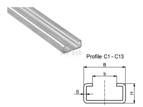 Направляющая для цепей C-профиль C05 12x28 оцинкованный  BEA