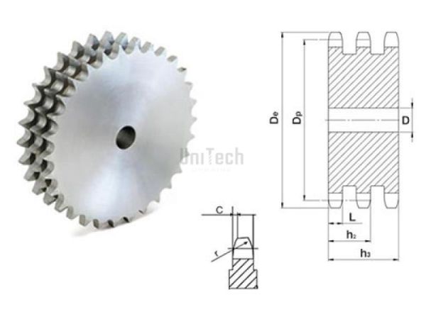 12,7 08B-3 Z=009 Звездочка плоская, венец