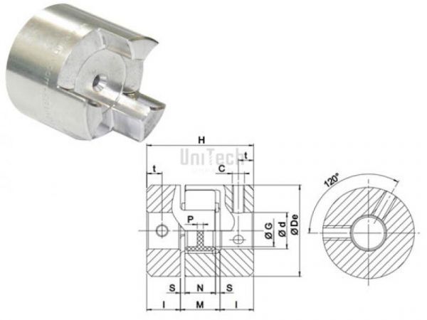 Полумуфта безлюфтовая 09 B-половинка P тип Trasco-ES (DIAM=4-9)