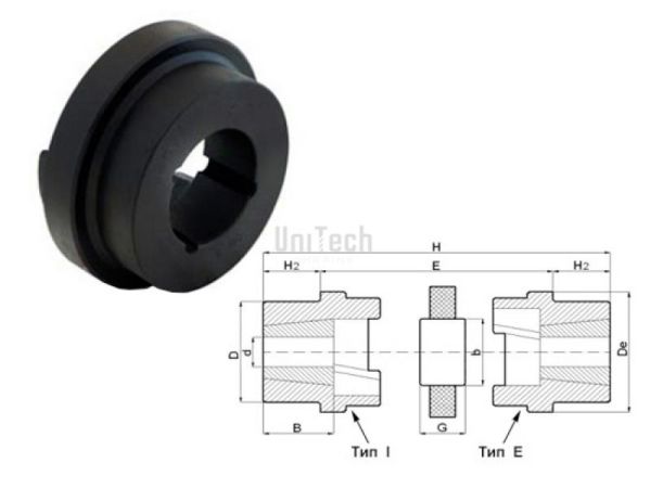 Муфта HRC130 полумуфта под втулку 1610 наружная установка