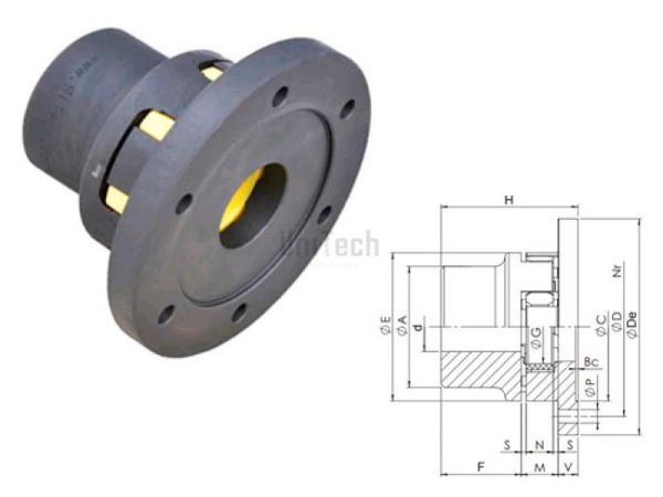 Муфта кулачковая  65/75 CF-полумуфта чугунная 4 кулачка