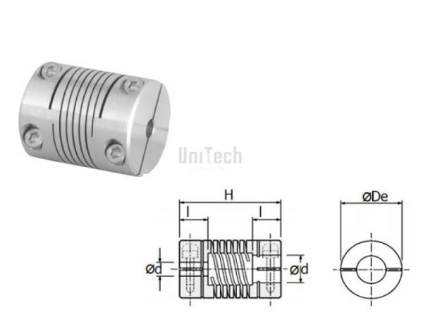 Сервомуфта трехзаходная 25 тип 4Nm H=31,8 зажимная (d=5-10 d*=6-10)