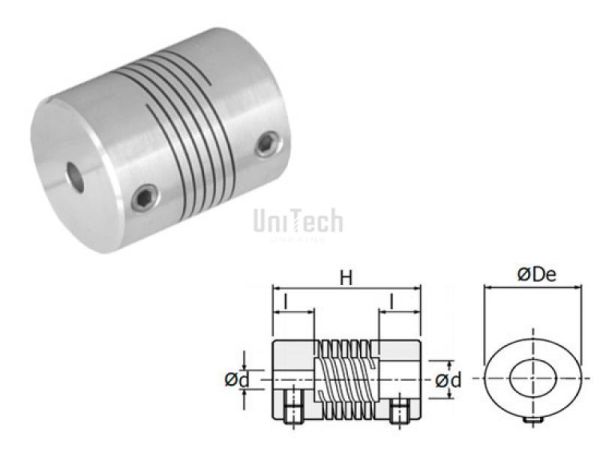 Сервомуфта трехзаходная 19 тип 2,5Nm H=22,9мм (d=6-8 d*=6-8)