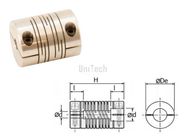 Сервомуфта шестизаходная 19 тип 5,3Nm H=26,5мм зажимная (d=5-10 d*=6-10)