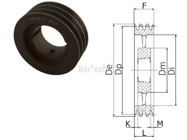 Шкив клиновой SPZ 450/6 TB 3030