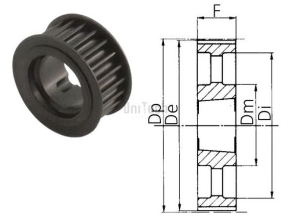 Шкив зубчатый L Z=096/100 под втулку TB2012