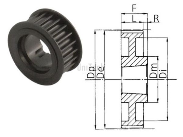 Шкив зубчатый HTD-8M Z=090/030 под втулку TB2517