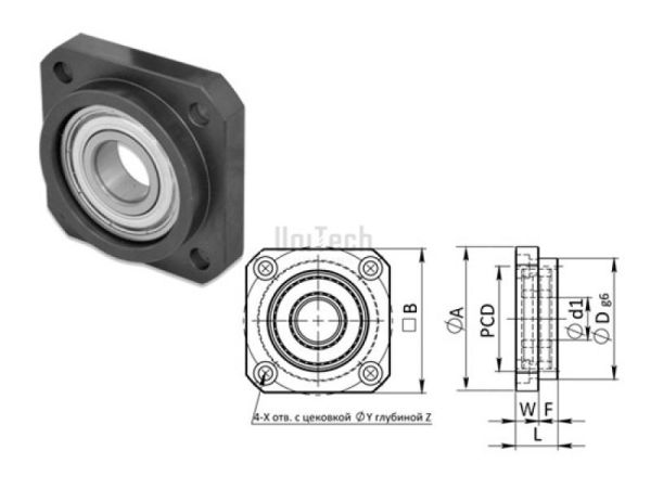 ШВП Подшипниковая опора FF12 винт=14/15/16 SYK